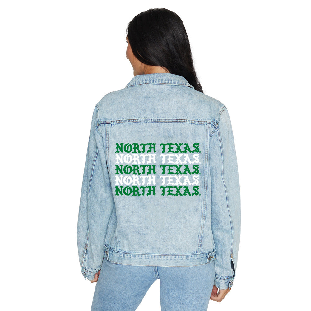 North Texas Mean Green Gothic Denim Jacket | lojobands