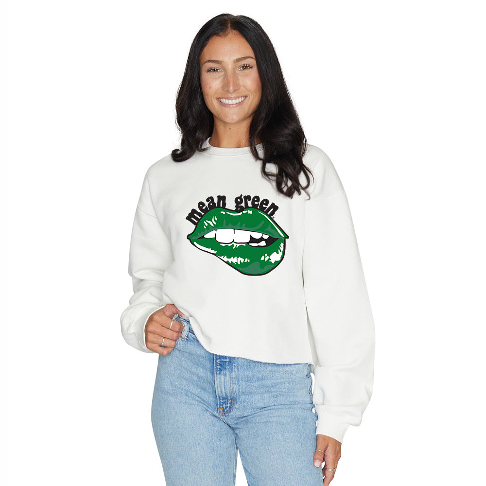 North Texas Mean Green Lips Crewneck | lojobands