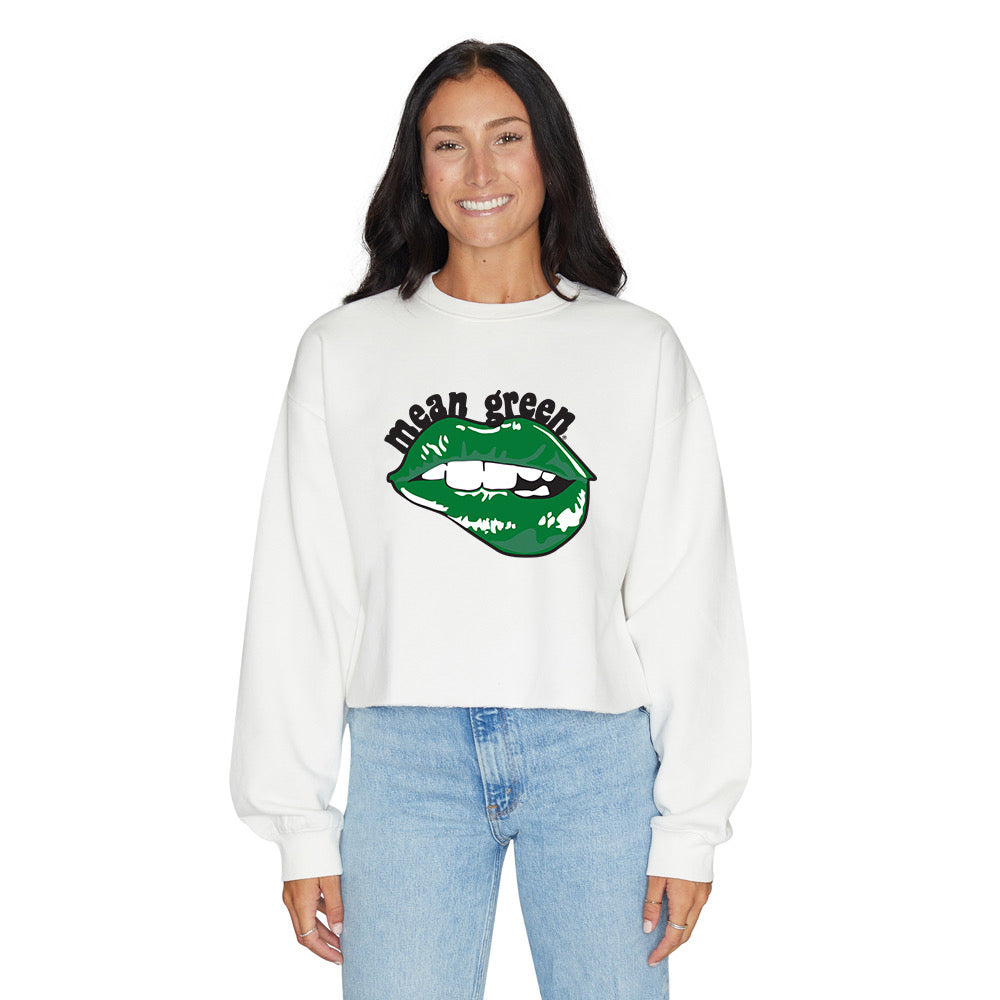 North Texas Mean Green Lips Crewneck | lojobands