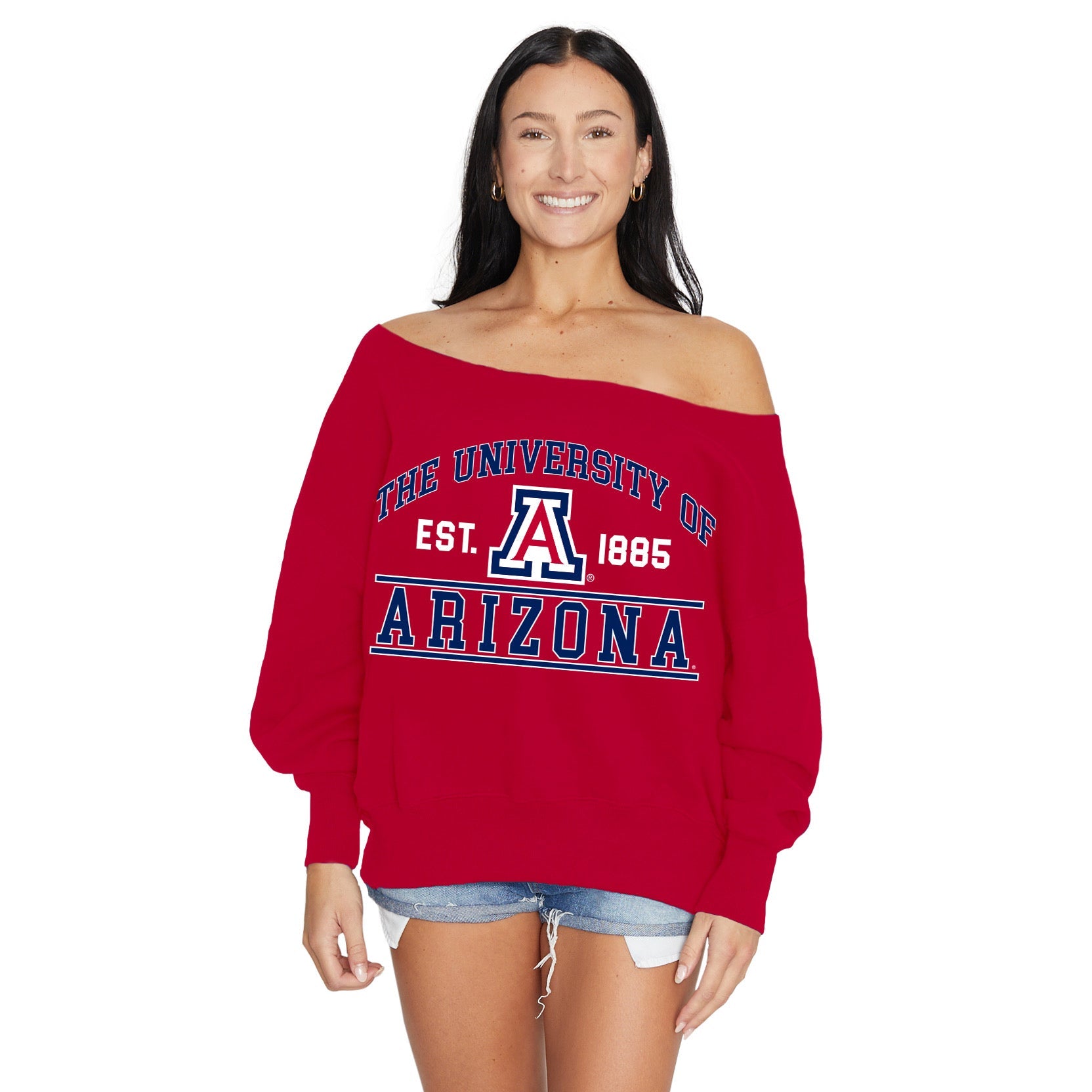 University of Arizona Off the Shoulder Sweatshirt | lojobands