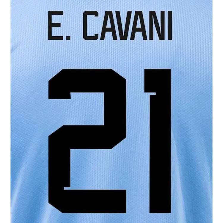 Uruguay 2022-23 Home/Away Cavani #21 Jersey Name Set 1