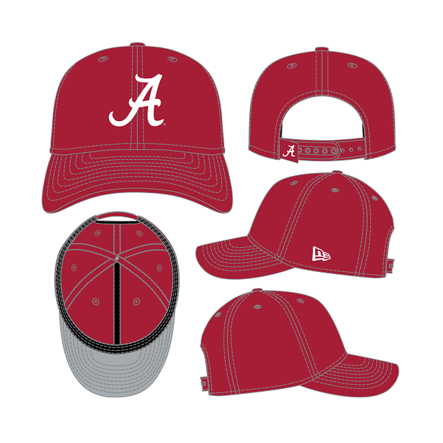 Alabama Crimson Tide - 9Seventy Basic Stretch-Snap  Hat, New Era 8