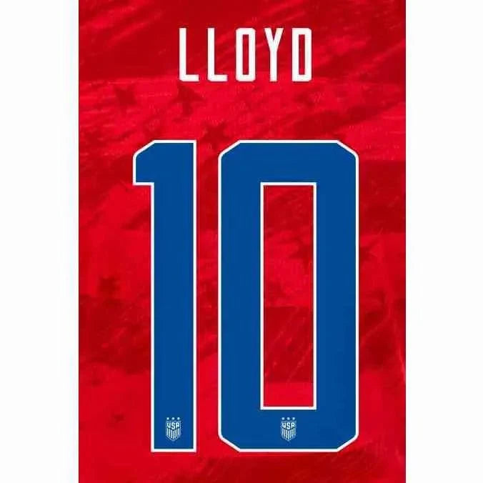 USWNT 2019/20 Away  Lloyd #10 Jersey Name Set 1