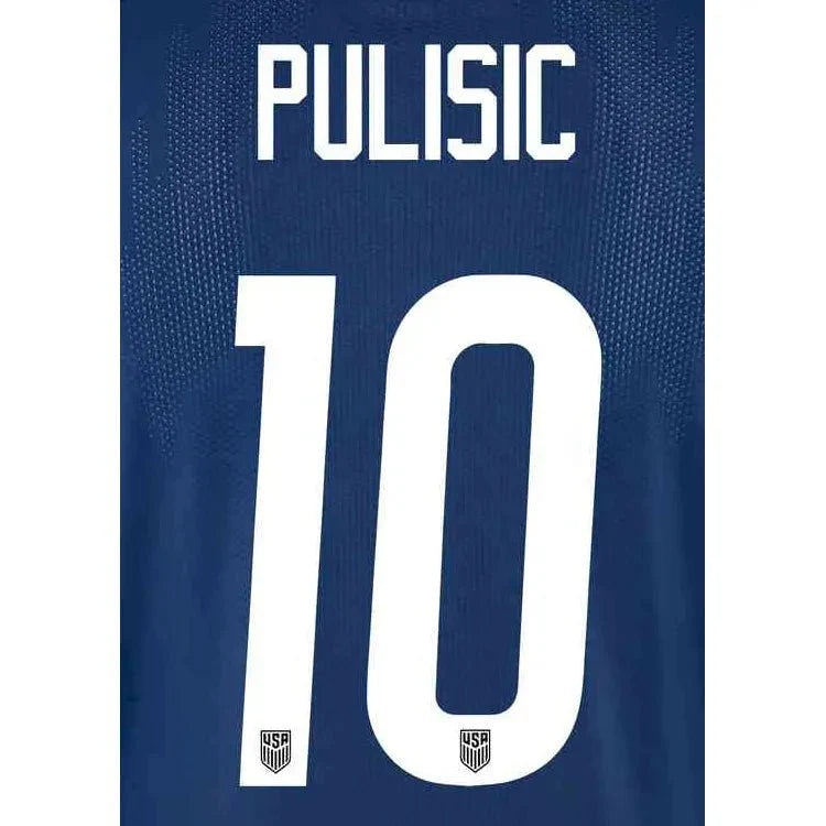 USMNT 2020/21 Away Pulisic #10 Youth Jersey Name Set 1