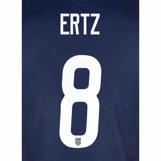 USWNT 2020/21 Away  Ertz #8 Jersey Name Set 1