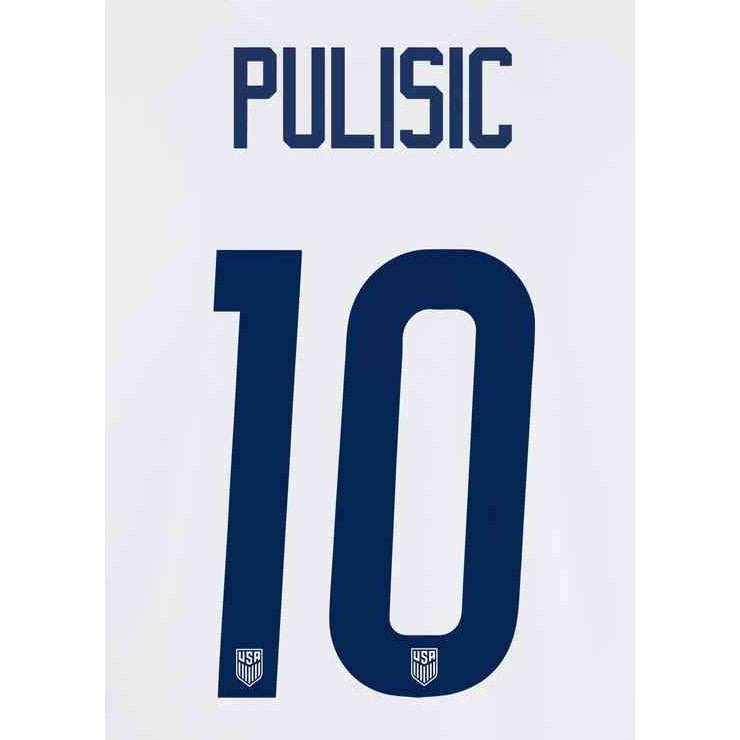 USMNT 2020/21 Home Pulisic #10 Youth Jersey Name Set 1