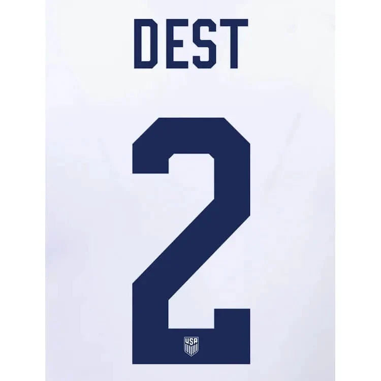 USMNT 2022-23 Home Dest #2 Jersey Name Set 1