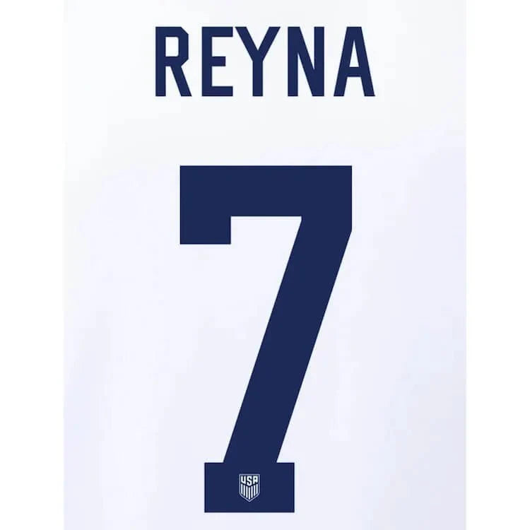 USMNT 2022-23 Home Reyna Youth #7 Jersey Name Set 1