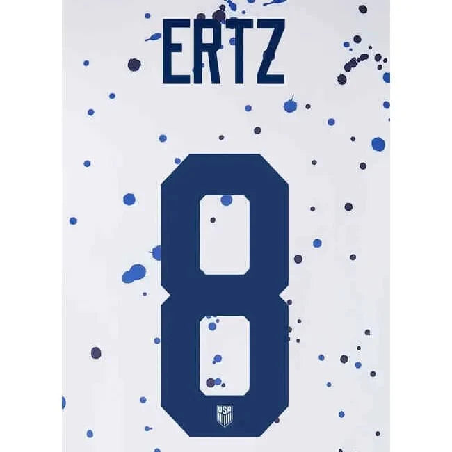 USWNT 2022-23 Home  Ertz #8 Jersey Name Set 1