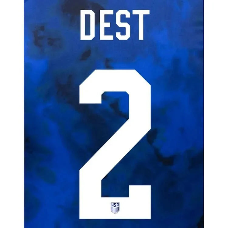 USMNT 2022-24 Away Dest #2 Jersey Name Set 1