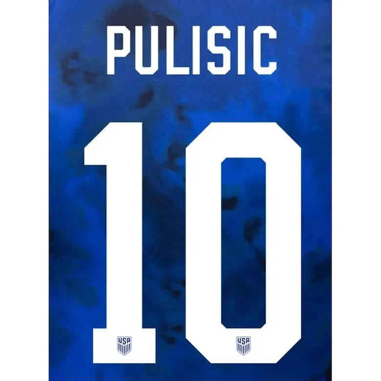 USMNT 2022-24 Away Pulisic #10 Jersey Name Set 1