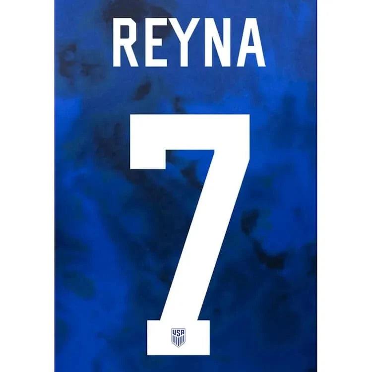 USMNT 2022-24 Away Reyna #7 Youth Jersey Name Set 1