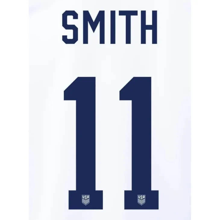 USWNT 2022/23 Home  Smith #11 Jersey Name Set (10 inch) 1