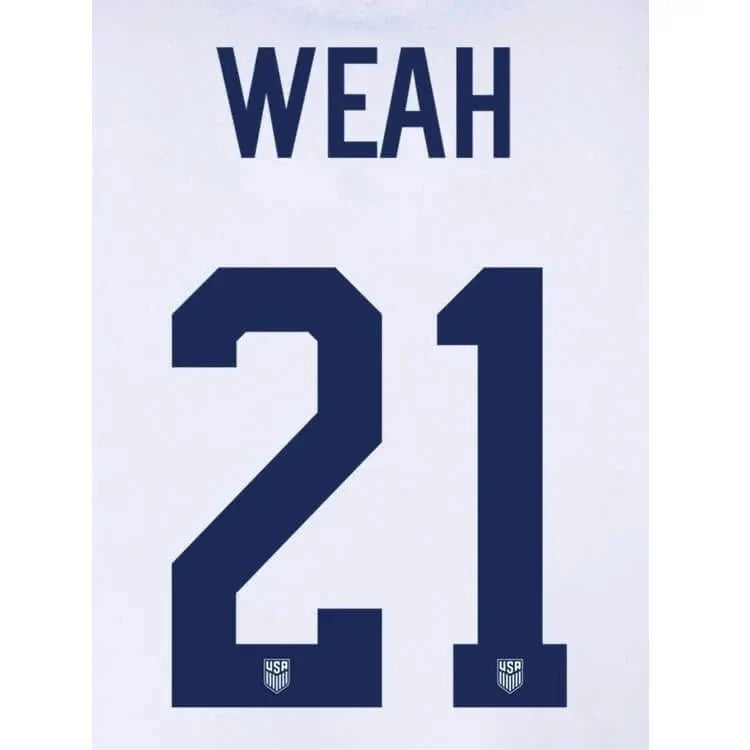 USMNT 2024/25 Home Weah #21 Jersey Name Set 1