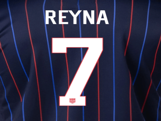 USMNT 2025 Away A. REYNA #7 Official Name Set 1