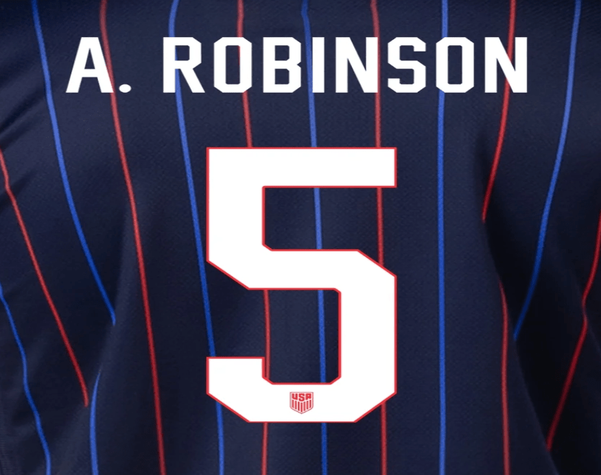 USMNT 2025 Away A. ROBINSON #5 Official Name Set 1