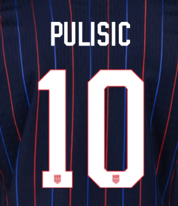 USMNT 2025 Away PULISIC #10 Official Name Set 1