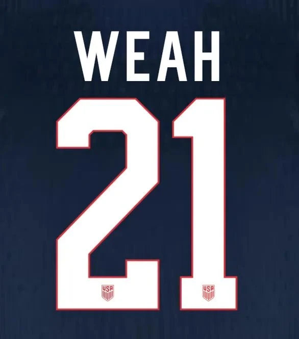 USMNT 2025 Away WEAH #21 Official Name Set 1