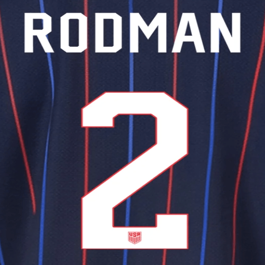 USWNT 2025 Away  Rodman #2 Jersey Name Set 8" 1