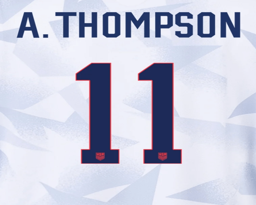 USWNT 2025 Home  A. THOMSON #11 Jersey Name Set 8" 1