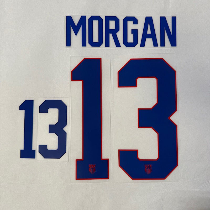 USWNT 2025 Home  MORGAN #13 Jersey Name Set 8" 1