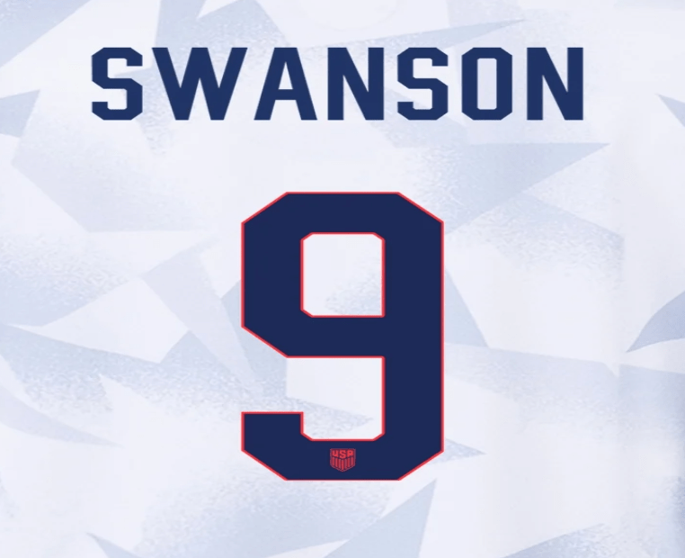 USWNT 2025 Home  SWANSON #9 Jersey Name Set 8" 1