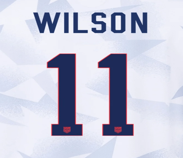 USWNT 2025 Home  WILSON #11 Jersey Name Set 8" 1