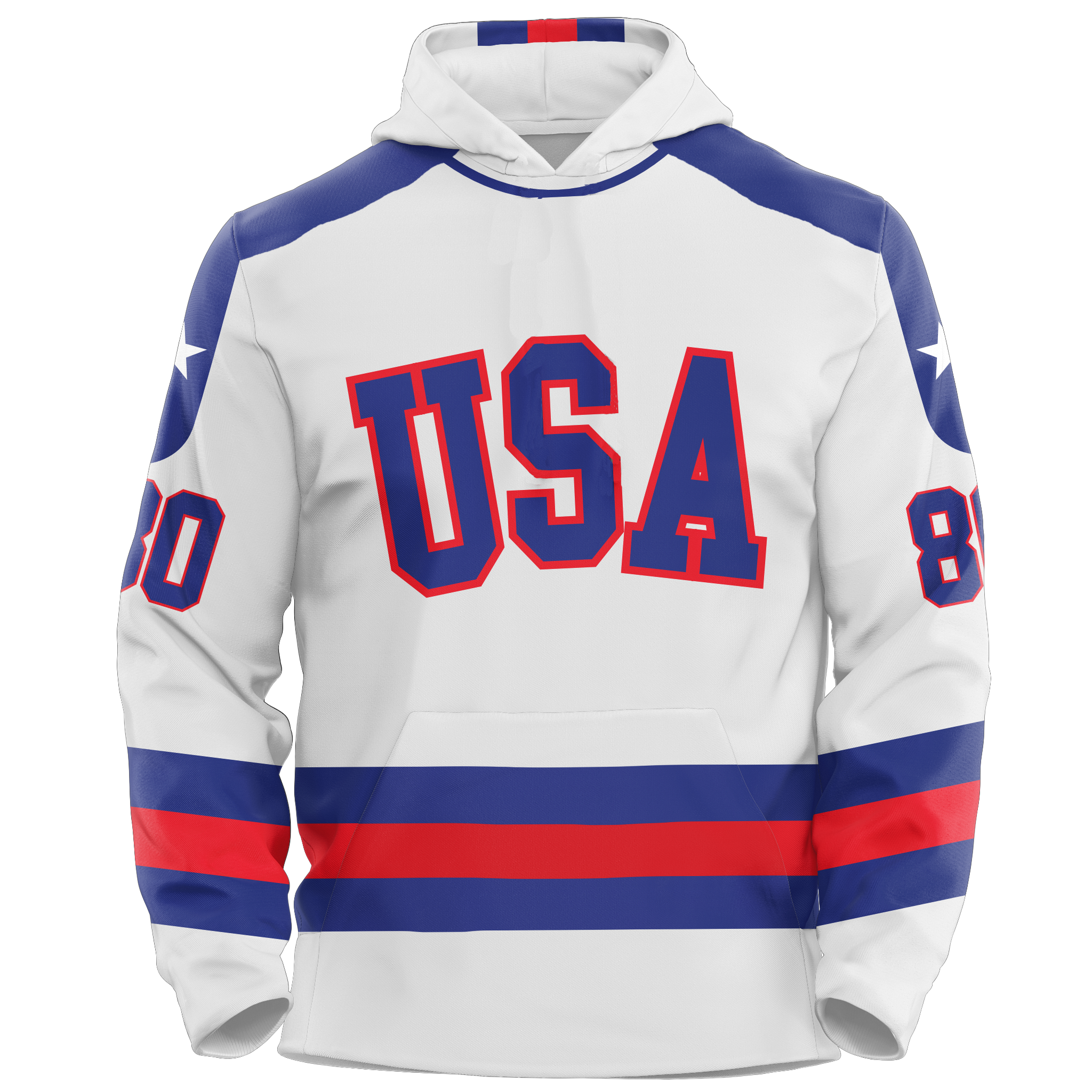 USA Hockey Miracle on Ice 1980 Jersey Authentic White Youth Hoodie