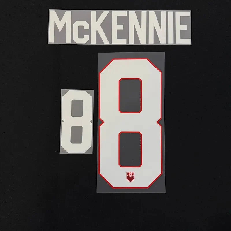 USMNT 2025 Away McKENNIE #8 Youth Official Name Set 1