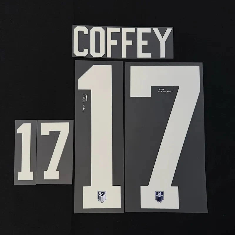 USWNT 2022/24 Away  Coffey #17 Official Name Set 10" 1