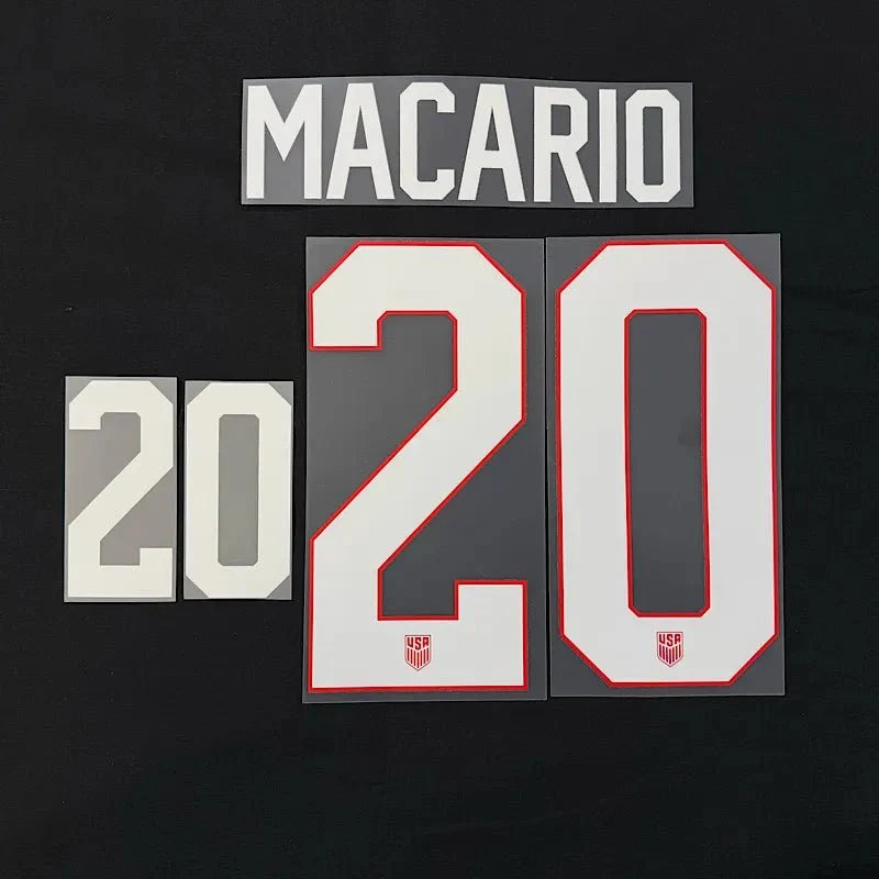 USWNT 2025 Away  MACARIO Official Name Set 8" 1
