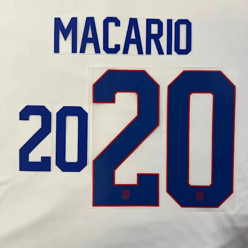USWNT 2025 HOME  MACARIO Official Name Set 8" 1
