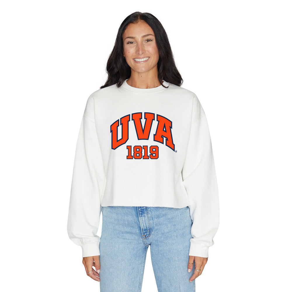 Virginia Cavaliers Established White Crewneck | lojobands 1