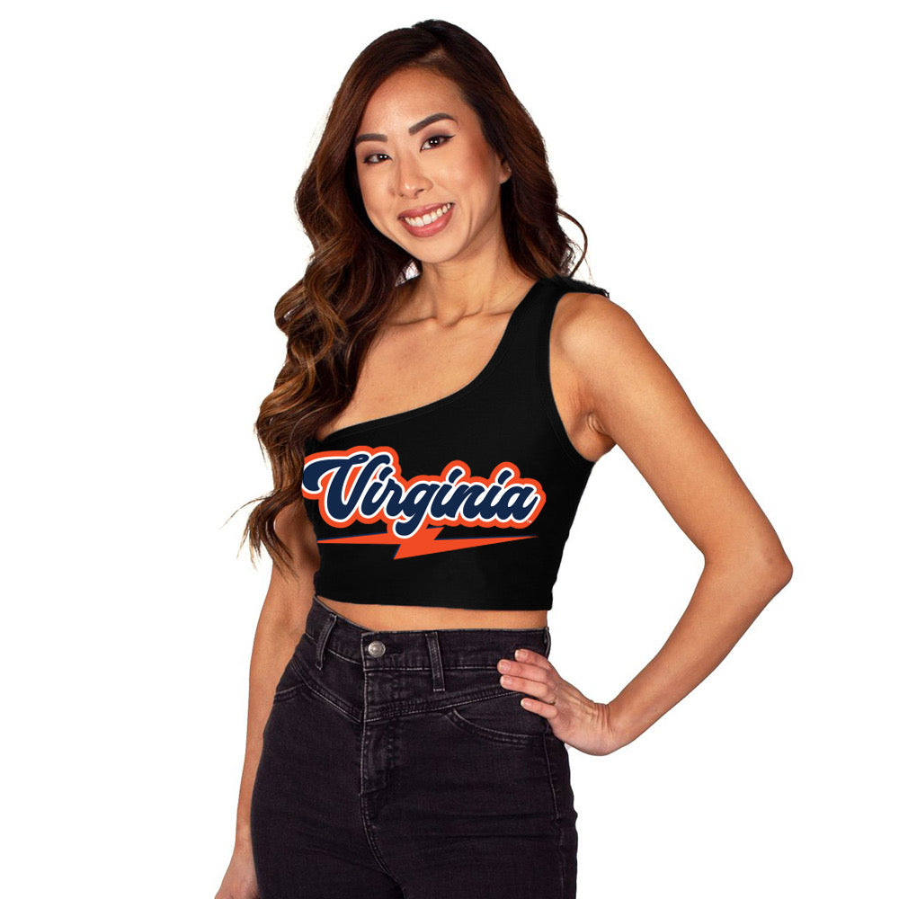 Virginia Cavaliers Lightning One Shoulder Top | lojobands