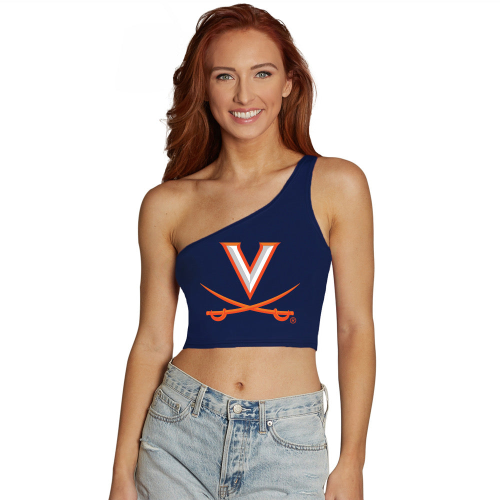 Virginia Cavaliers Navy One Shoulder Top | lojobands