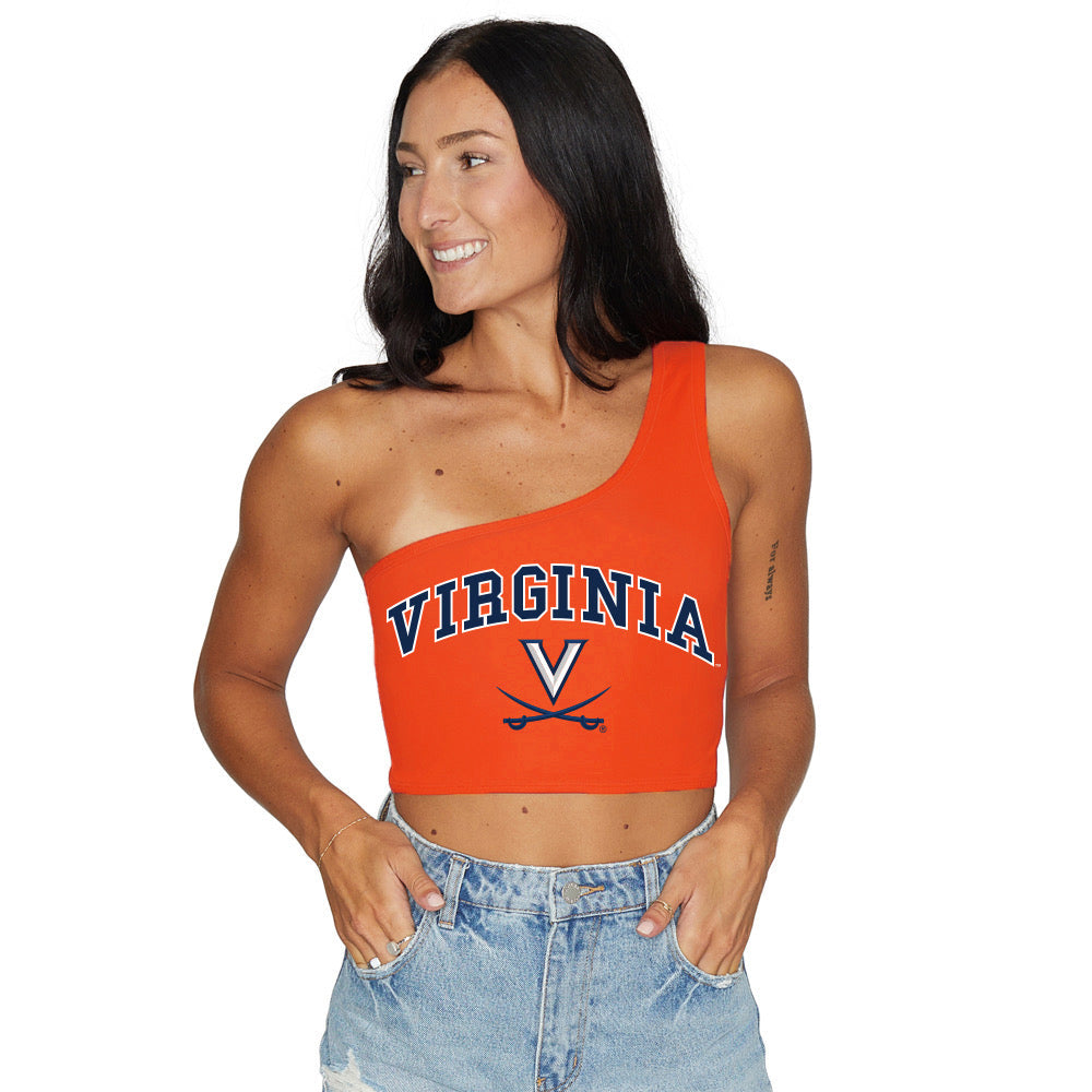 Virginia Cavaliers Orange One Shoulder Top | lojobands