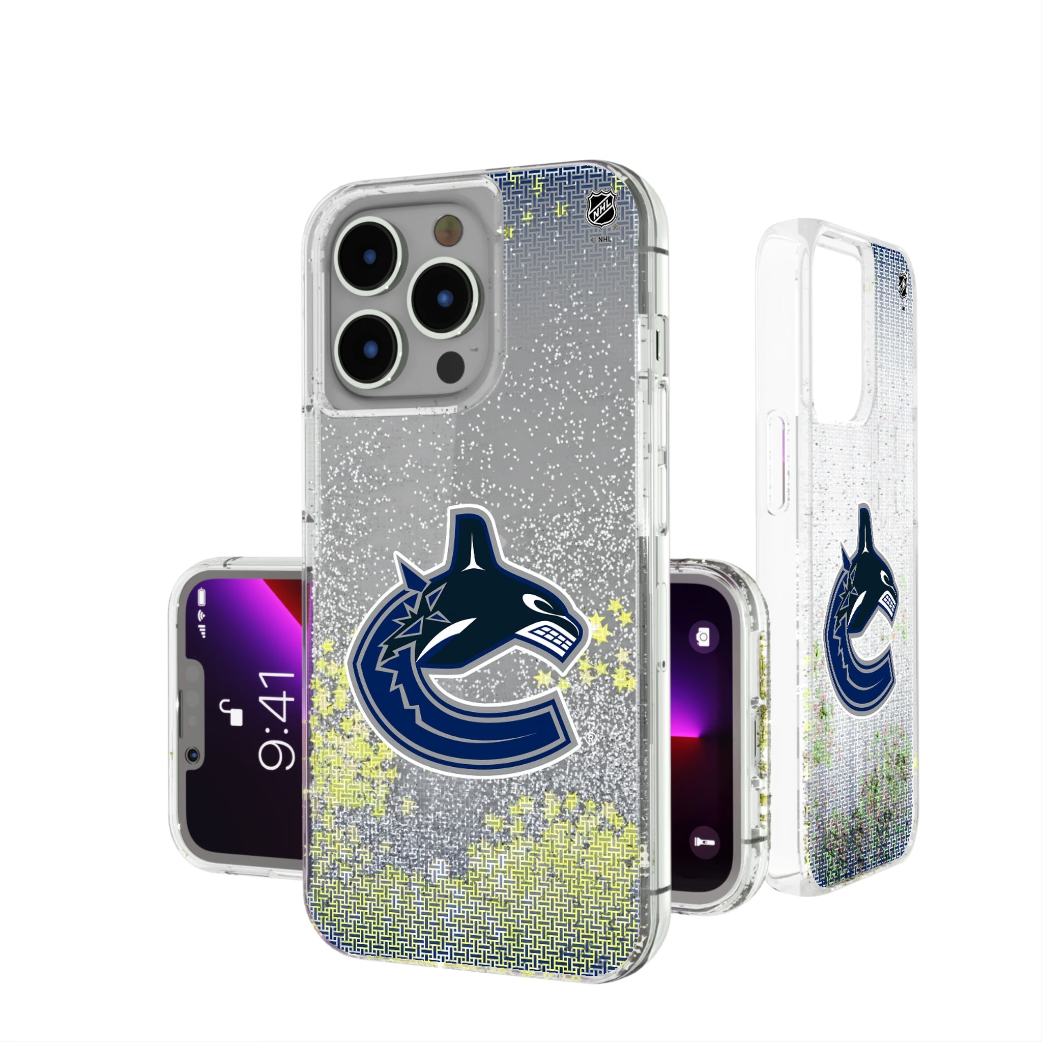 Vancouver Canucks Linen Glitter Phone Case 13