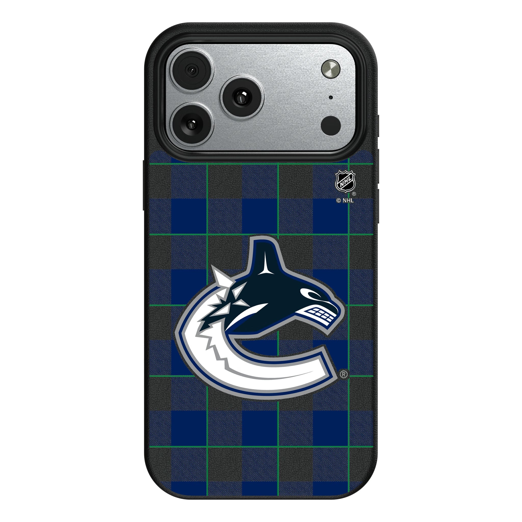 Vancouver Canucks Plaid MagSafe Compatible Phone Case for Apple iPhone 10