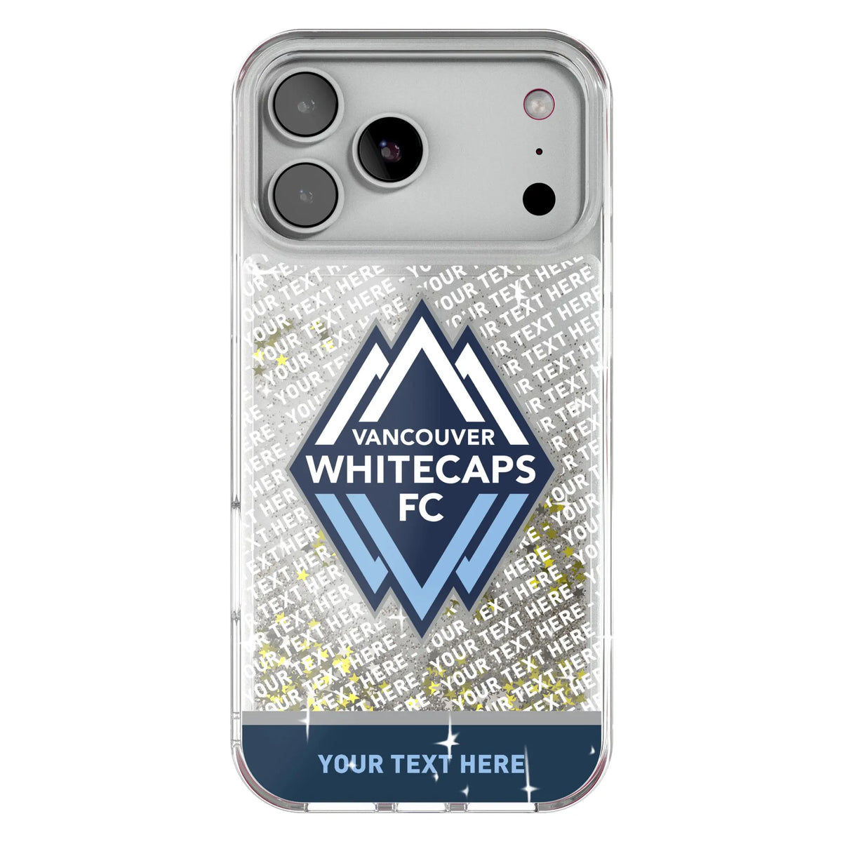 Vancouver Whitecaps Personalized EndZone Plus Glitter Phone Case for Apple iPhone 18