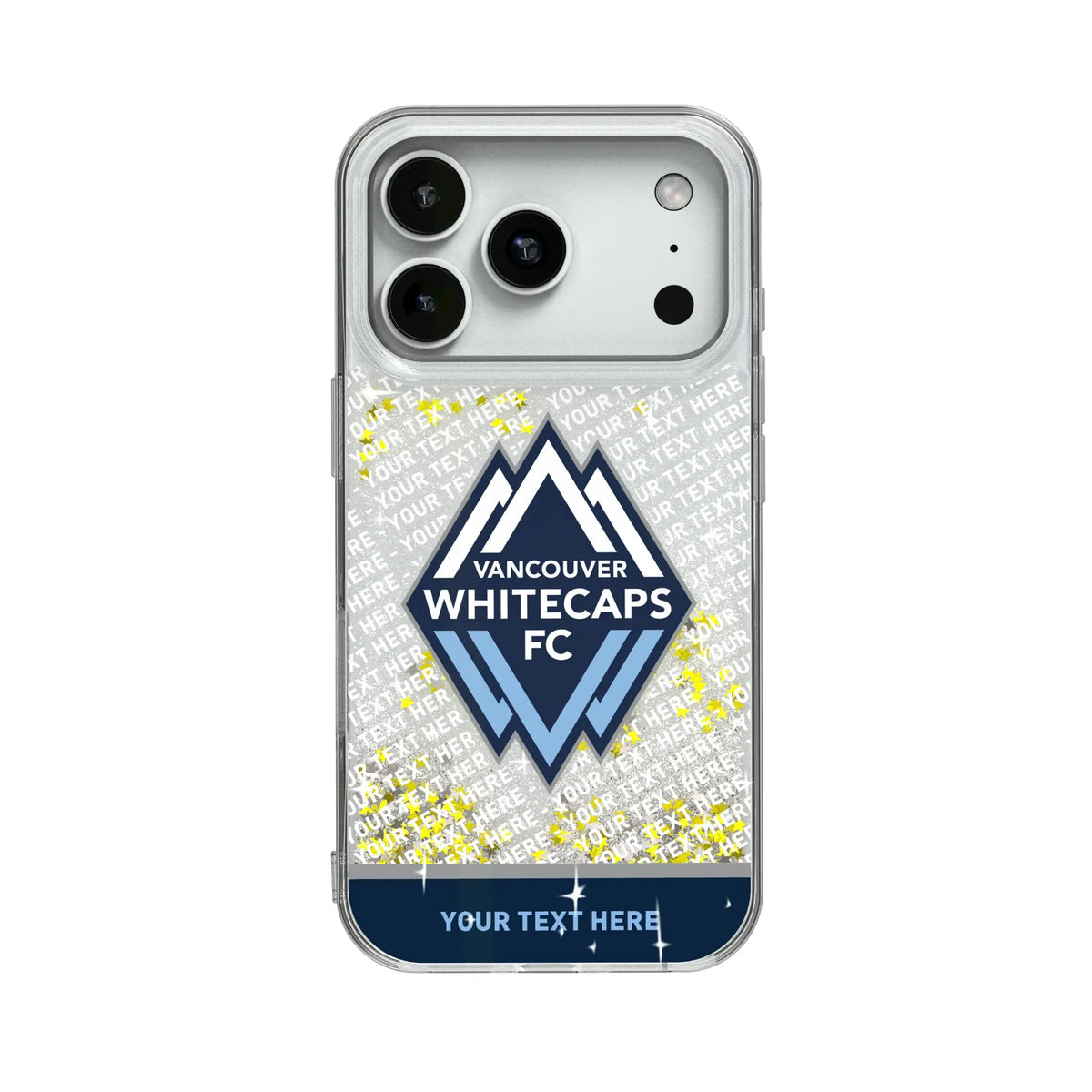 Vancouver Whitecaps Personalized EndZone Plus Glitter Phone Case for Apple iPhone 19