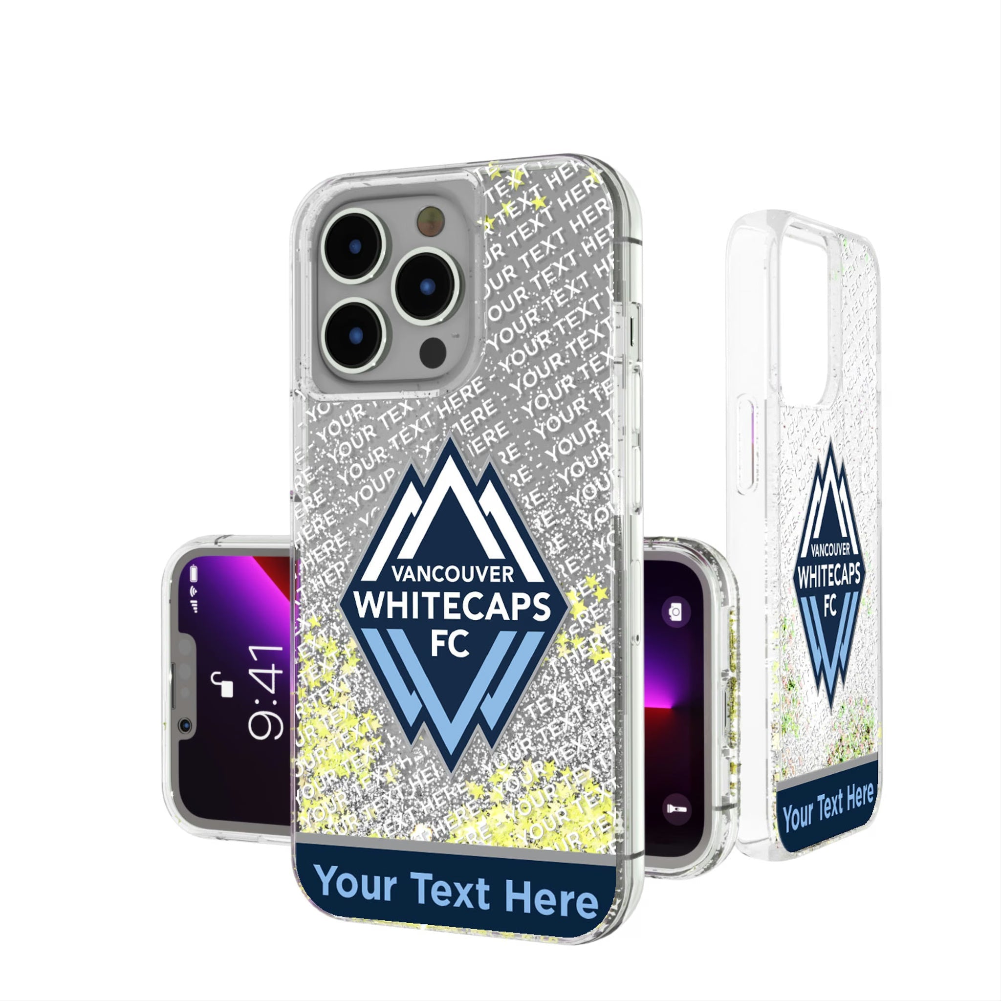 Vancouver Whitecaps Personalized EndZone Plus Glitter Phone Case for Apple iPhone 3