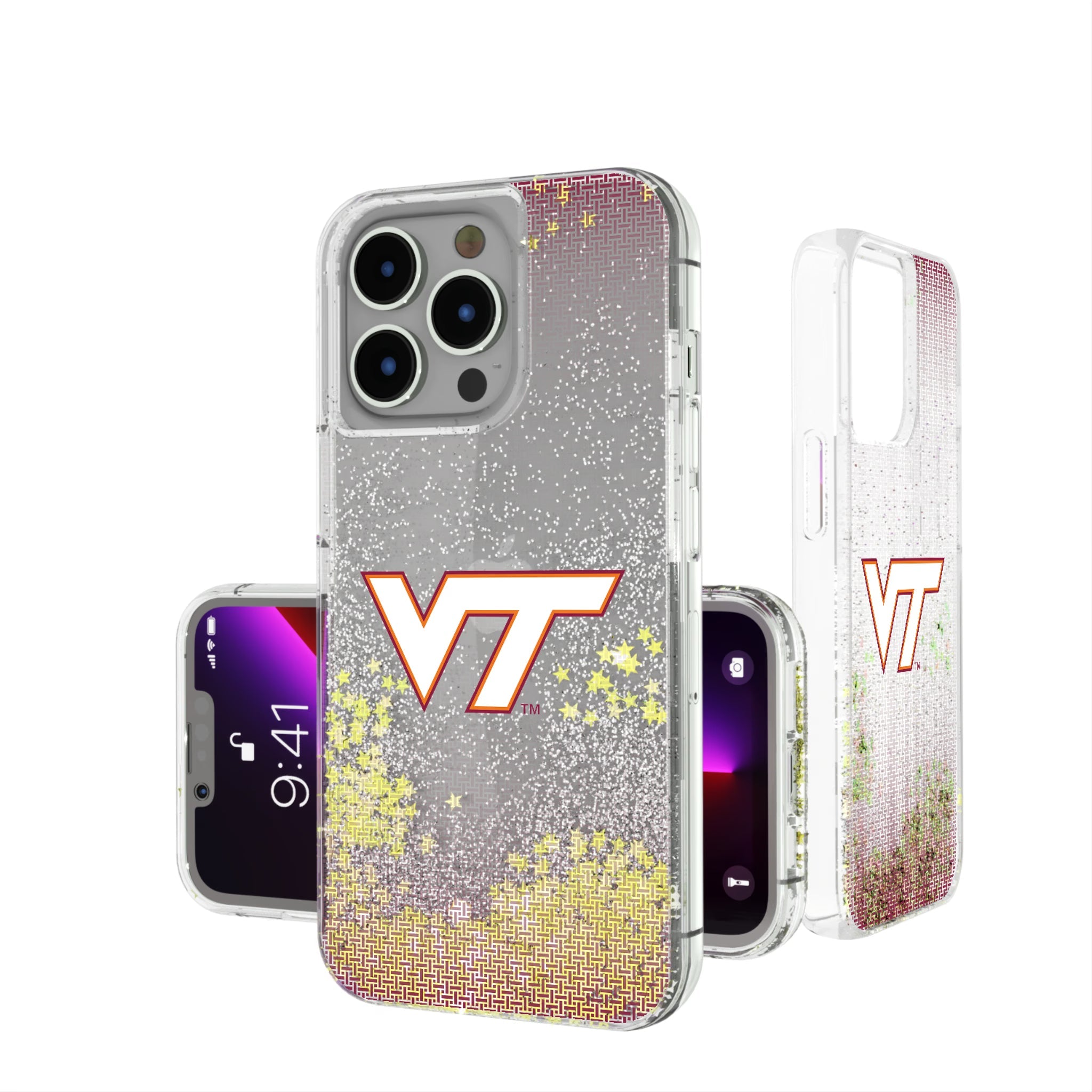 Virginia Tech Hokies Linen Glitter Phone Case 5