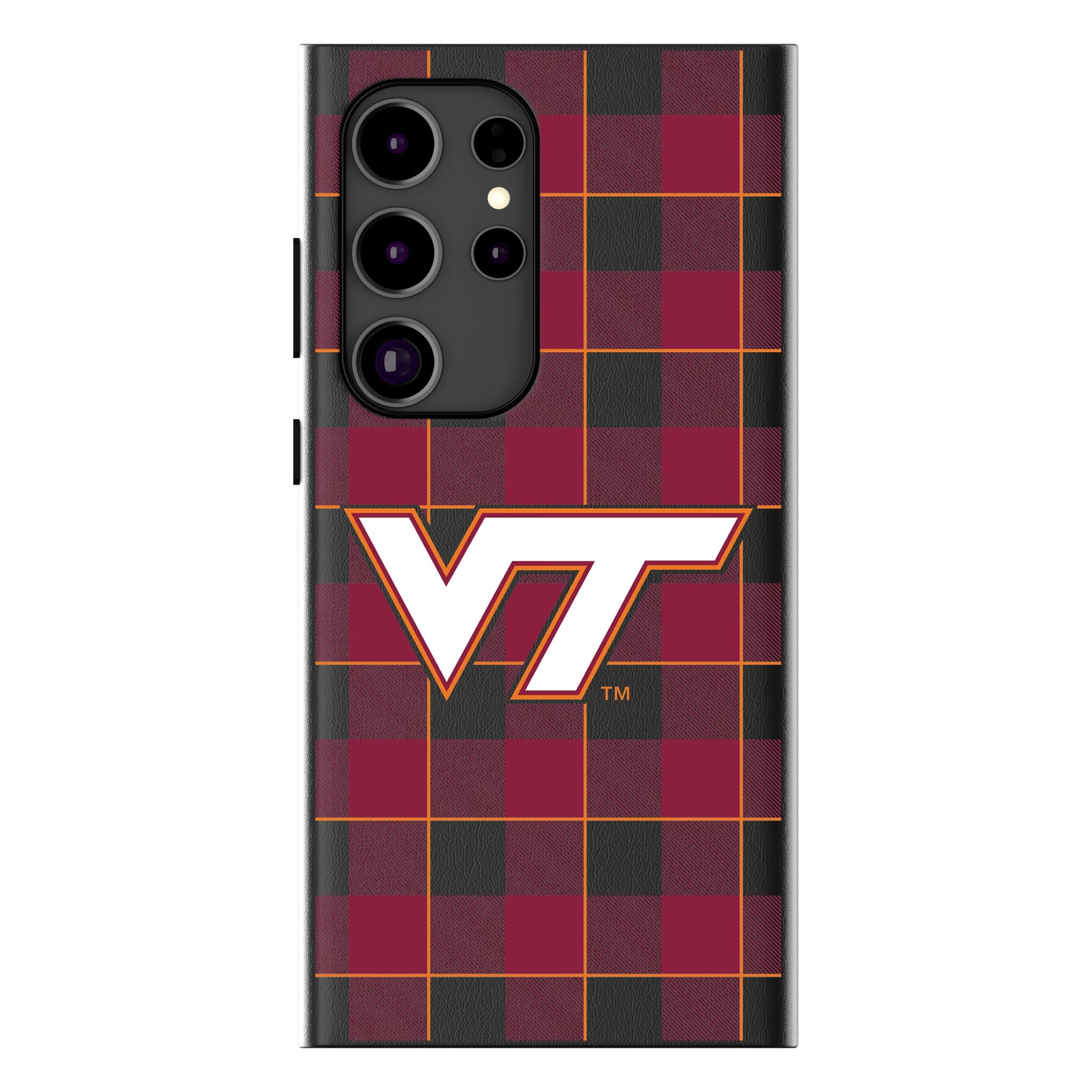 Virginia Tech Hokies Plaid MagSafe Compatible Phone Case for Samsung Galaxy 10