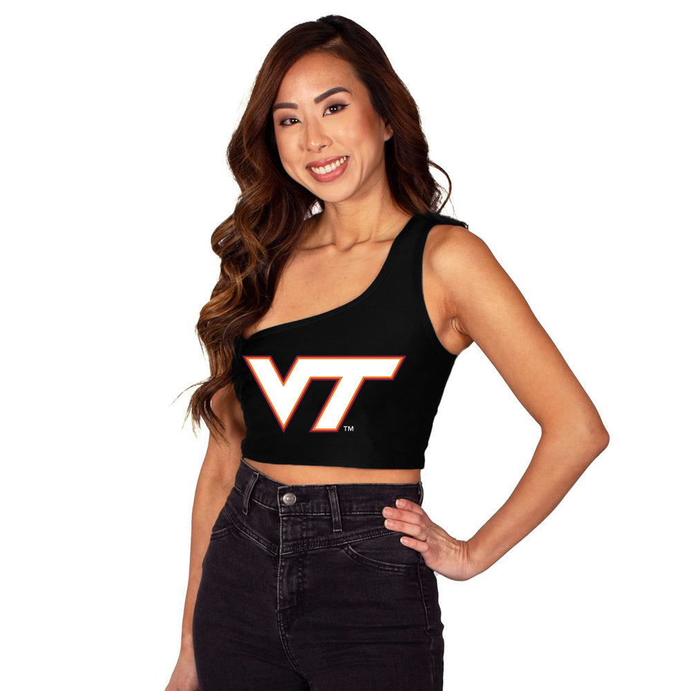 Virginia Tech Black One Shoulder Top | lojobands