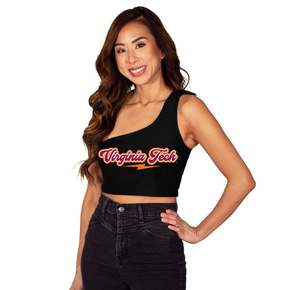 Virginia Tech Lightning One Shoulder Top | lojobands