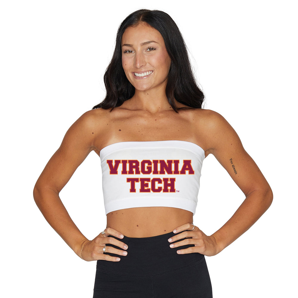 Virginia Tech White Bandeau Top | lojobands