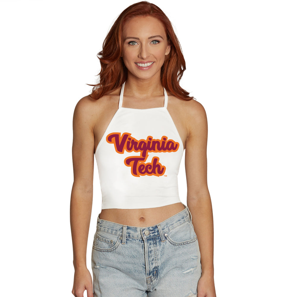 Virginia Tech White Halter Top | lojobands