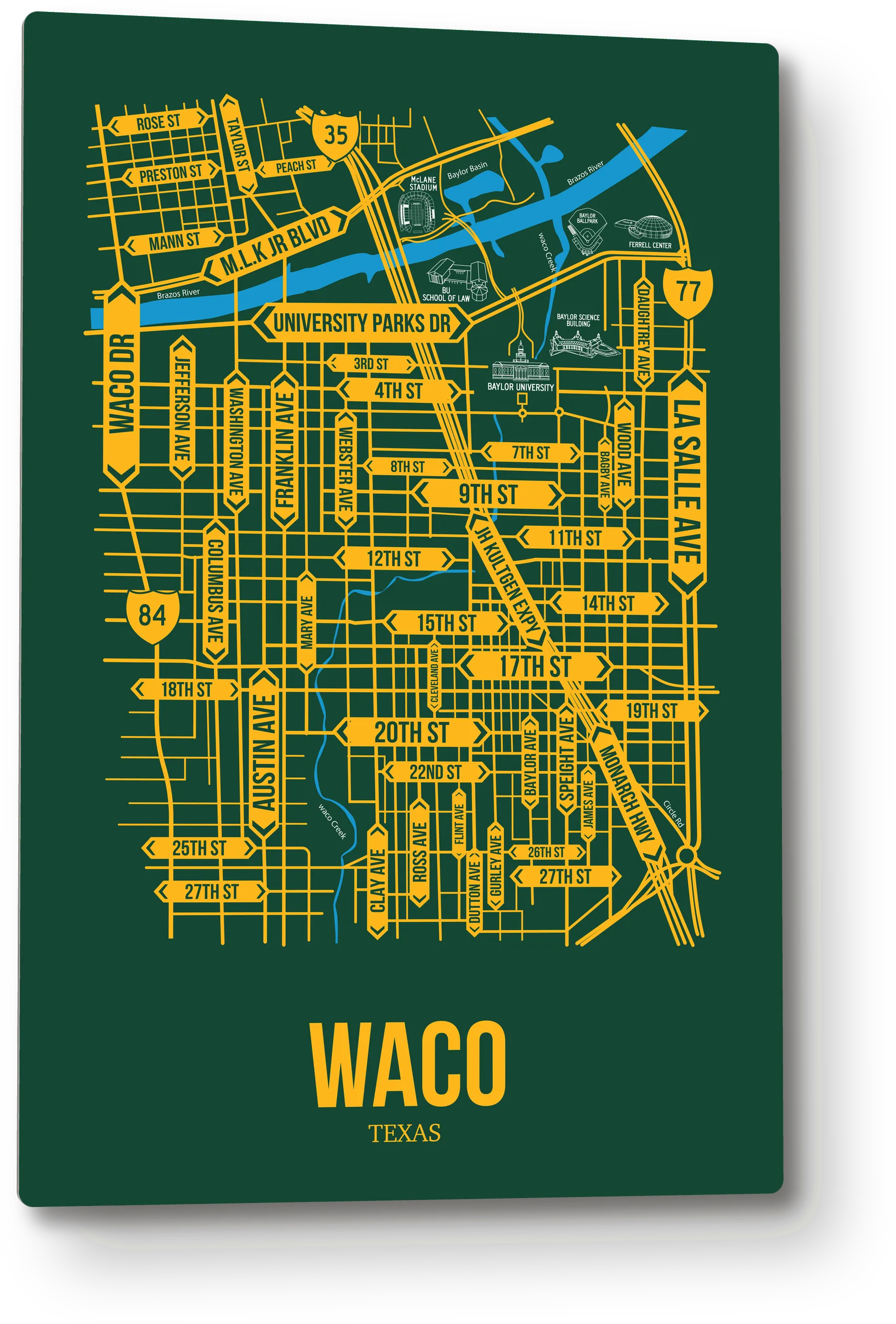 Waco, Texas street map 1
