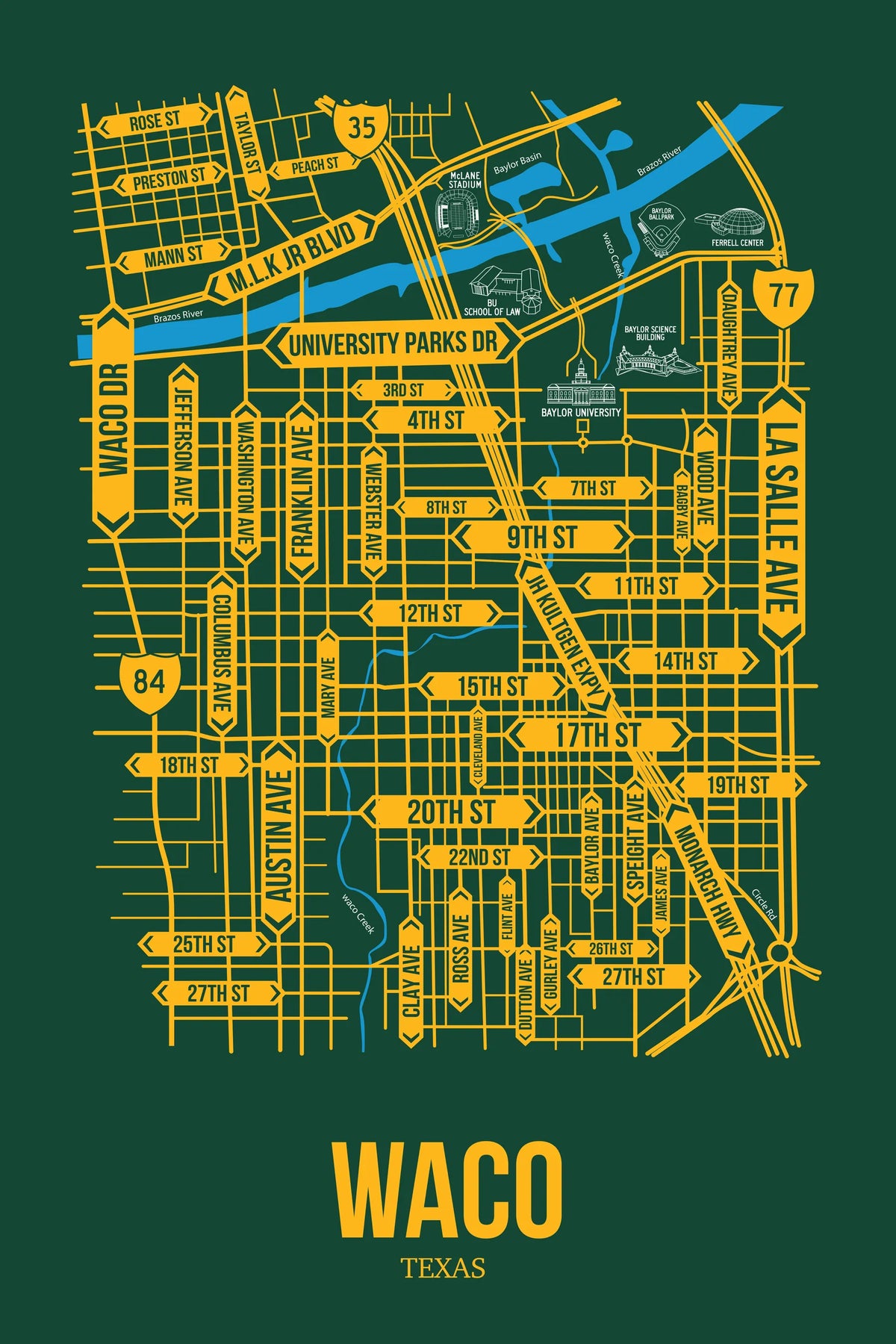 Waco, Texas street map 7