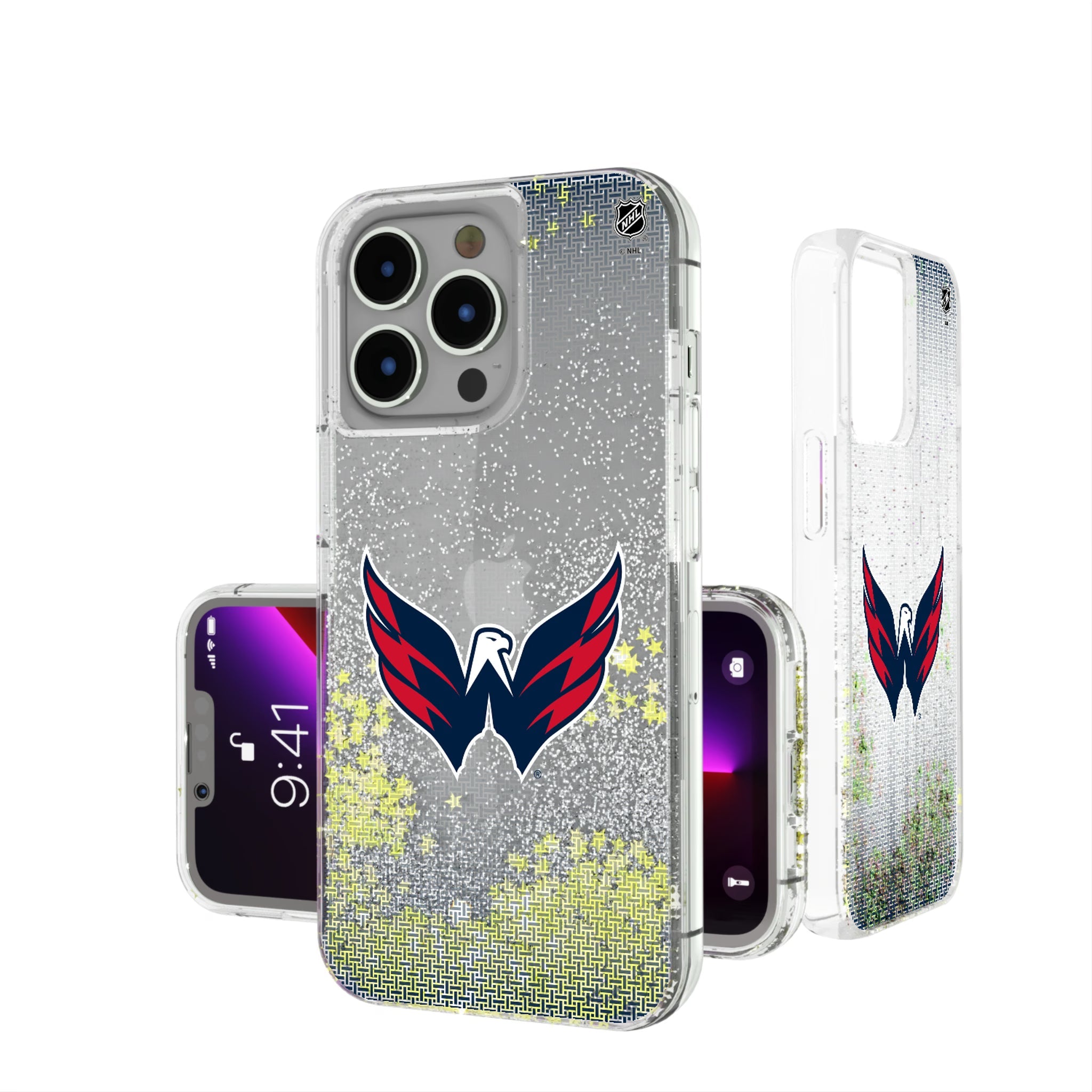 Washington Capitals Linen Glitter Phone Case 7